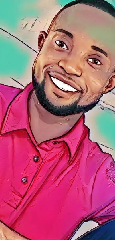 Vibrant digital portrait of a smiling person.