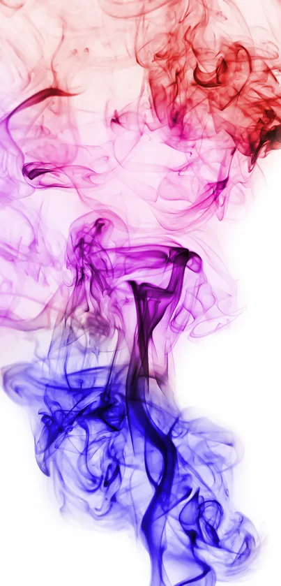 Colorful smoke art wallpaper with pink, red, and blue swirls.