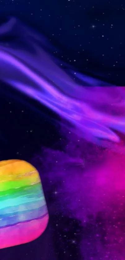 Colorful cosmic gradient wallpaper with nebula.