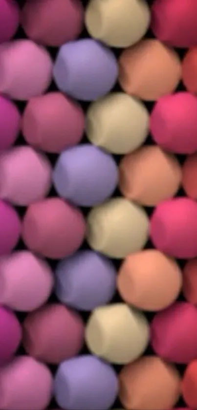 Colorful spheres forming an abstract vibrant pattern.