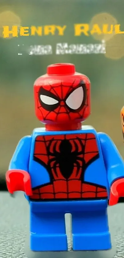 Colorful Lego Spider superhero toy wallpaper.