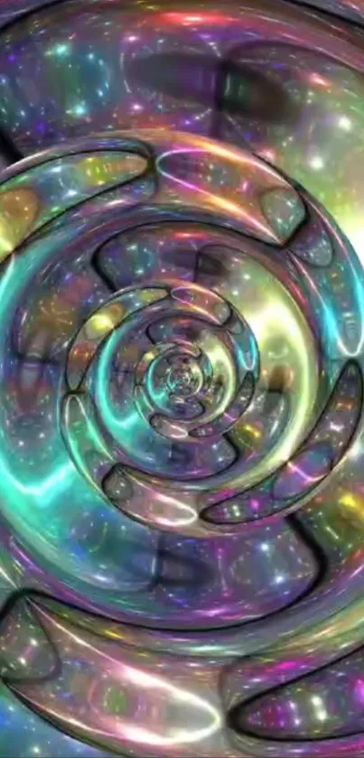 Abstract colorful spiral design wallpaper.