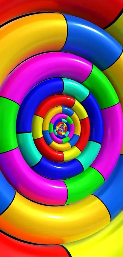 Colorful spiral design with vibrant colors creating a dynamic pattern.