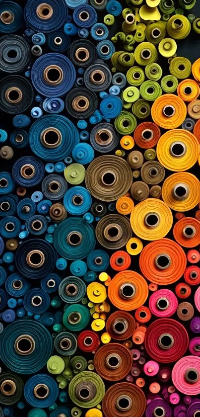 Colorful spirals create a vibrant abstract art design for mobile wallpaper.