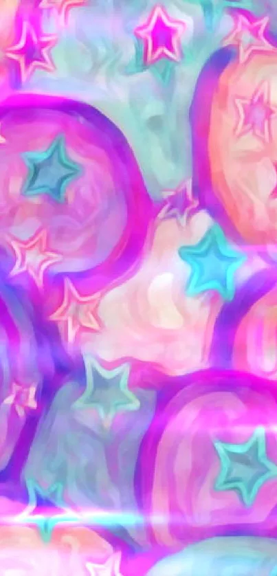 Vibrant abstract star pattern wallpaper for mobile screens.