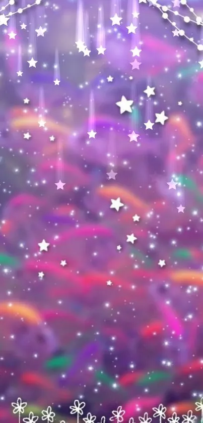 Colorful fish with stars mobile wallpaper.