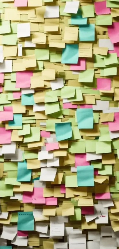 Vibrant mobile wallpaper with colorful sticky notes.