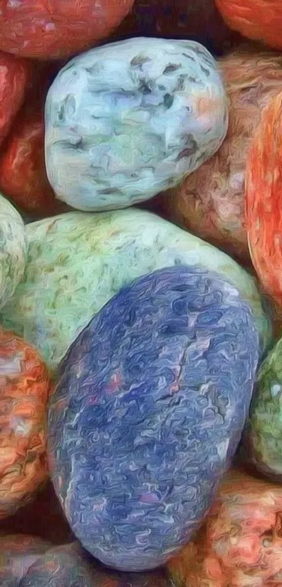 Vibrant, colorful stone texture wallpaper for phone background.