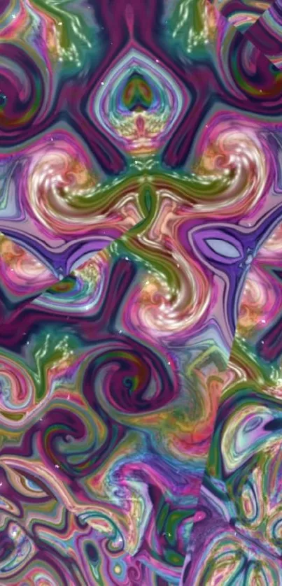 Colorful abstract swirl wallpaper with vibrant patterns.