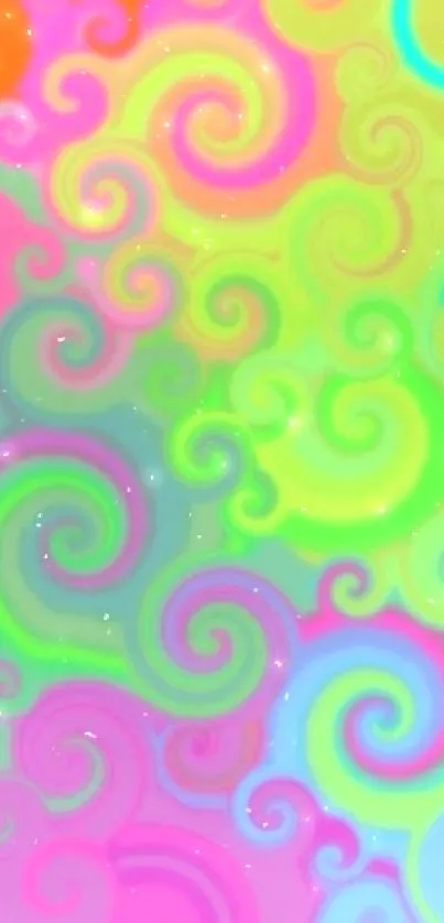 Vibrant and colorful swirl pattern wallpaper for mobile phones.