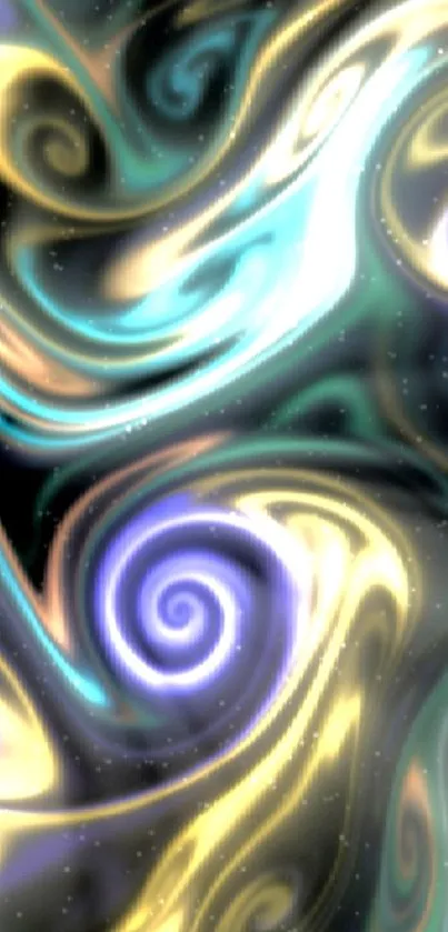 Vibrant abstract swirling pattern wallpaper.