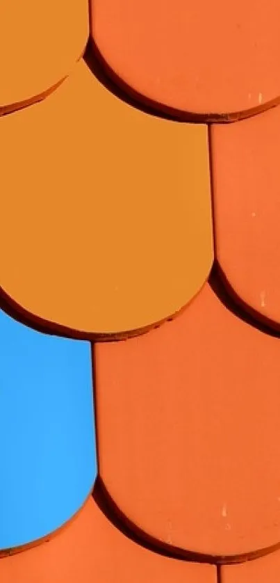 Colorful tiled pattern with orange and blue hues