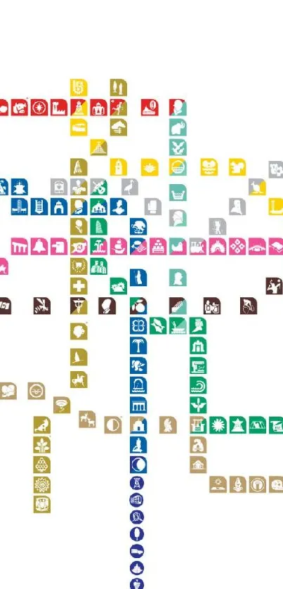 Vibrant Tokyo Metro map wallpaper for mobile, featuring colorful design elements.