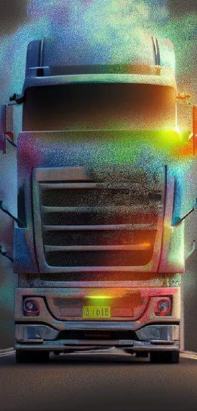 Colorful artistic truck wallpaper with vibrant colors and dynamic design.