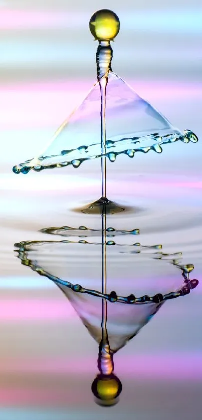 Vibrant and colorful water drop art wallpaper for mobile display.