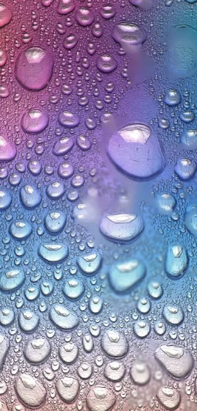 Colorful water droplets on gradient background for mobile wallpaper.