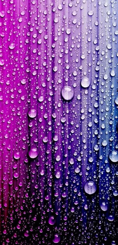 Vivid gradient background with water droplets.