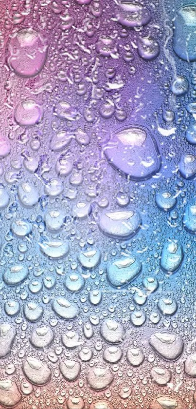 Colorful water droplets on a vibrant gradient background for mobile wallpaper.