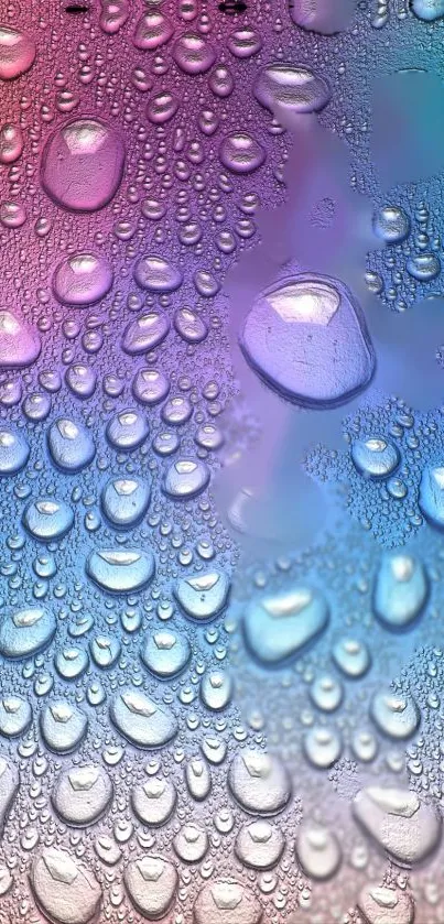 Vibrant wallpaper with colorful water droplets on a gradient background.