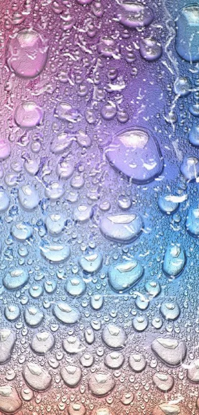 Colorful water droplets on gradient background mobile wallpaper.