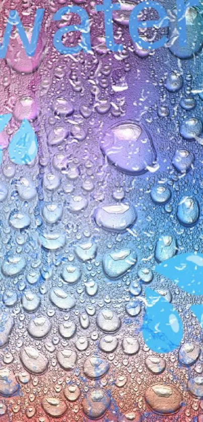 Colorful water droplets on a gradient background, perfect for mobile wallpaper.