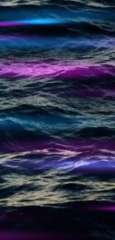 Vibrant abstract wallpaper with blue and purple waves.