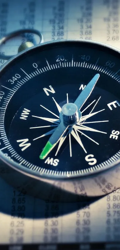 A compass rests on financial newspapers, symbolizing direction in business decisions.