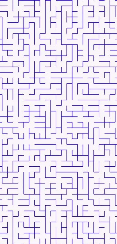 Complex maze wallpaper with blue lines on a white background for mobile devices.