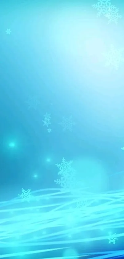 Blue snowflake phone wallpaper with a serene winter theme.