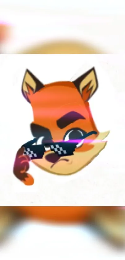 Vibrant cartoon fox wearing sunglasses, ideal for mobile wallpaper.