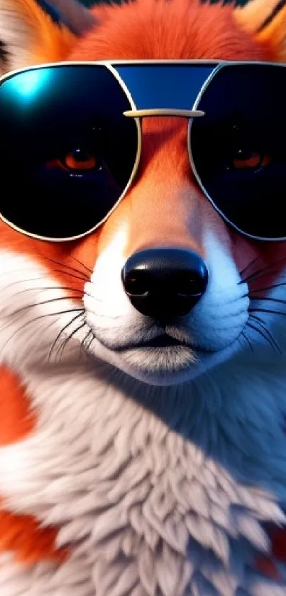 Cool fox with sunglasses wallpaper for mobile phones.