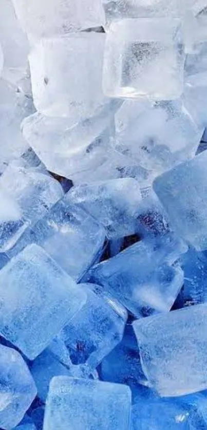 Blue and white ice cubes creating a cool wallpaper background.