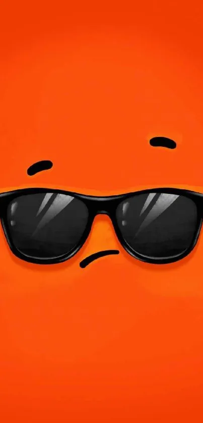 Cool orange wallpaper with sunglasses expression.