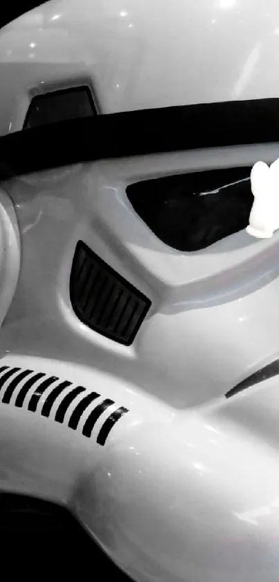 Stormtrooper helmet with cool emoji for mobile wallpaper.