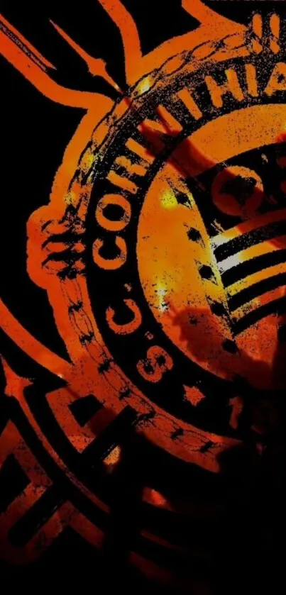 Orange and black Corinthians emblem wallpaper.