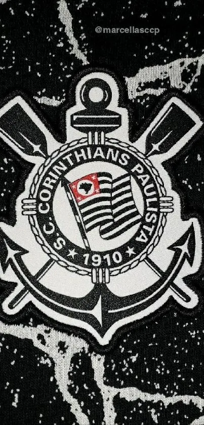 Corinthians football emblem on black background wallpaper.