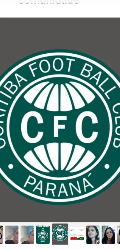 Coritiba Football Club emblem on a gray background.