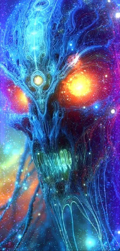 Colorful sci-fi alien digital art wallpaper.