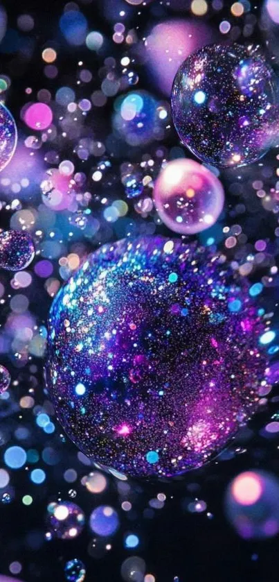 Colorful cosmic bubbles in a galaxy wallpaper.