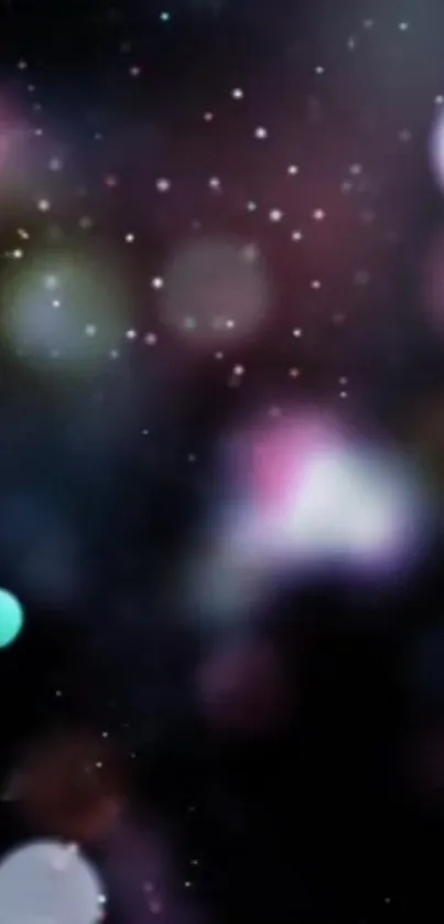 Cosmic dream wallpaper with colorful bokeh effect and abstract light patterns.