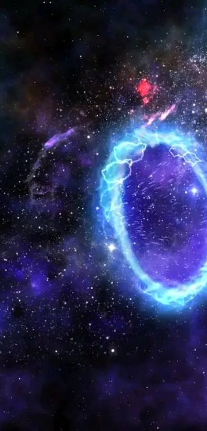 Cosmic energy portal in a vibrant galaxy.