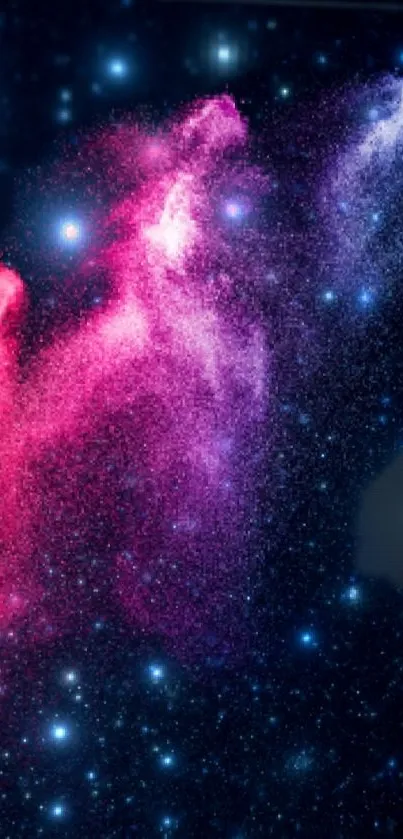 Vibrant cosmic galaxy wallpaper with colorful nebula and stars.