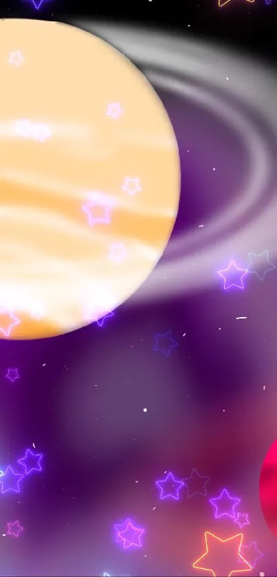 Cosmic Planets Mobile Wallpaper - free download