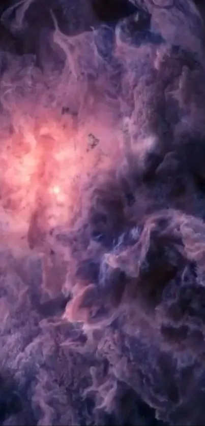 Cosmic purple cloud wallpaper with ethereal textures.