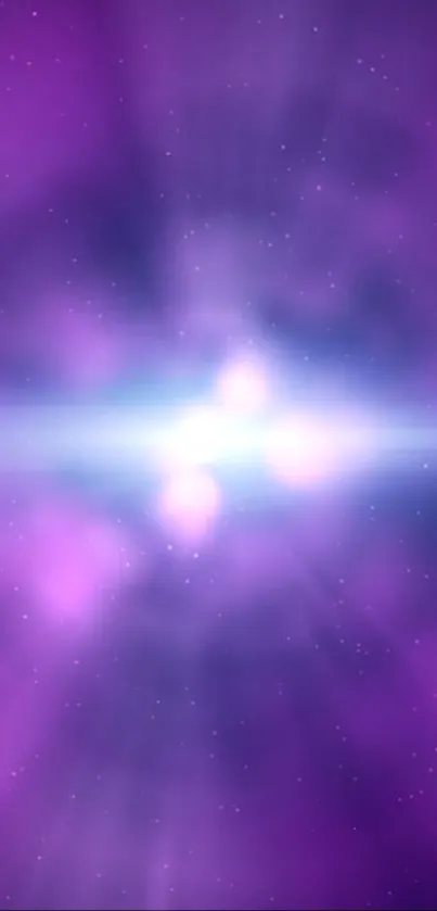 Cosmic purple swirl wallpaper with a glowing center.