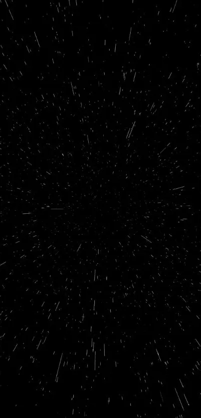 Dynamic cosmic starfield with white streaks on a black background.