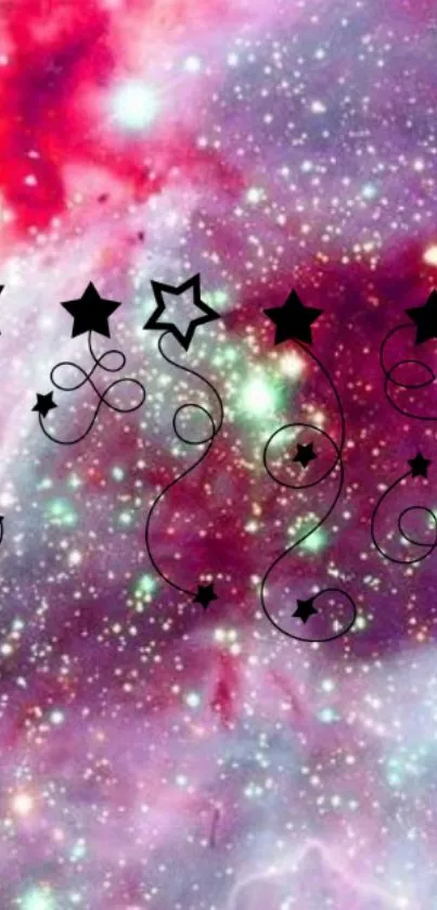 Vibrant cosmic stars wallpaper with galaxy background.