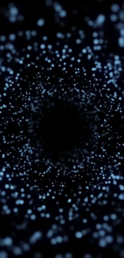 Dark starry tunnel wallpaper with cosmic night sky effect.