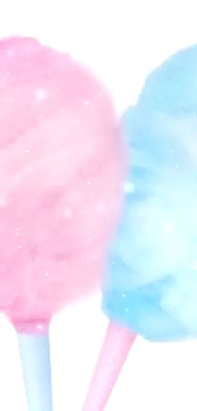 Colorful pink and blue cotton candy mobile wallpaper.