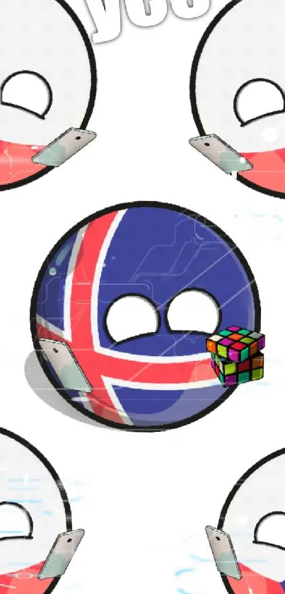 Colorful countryball design with flags and soccer themes.